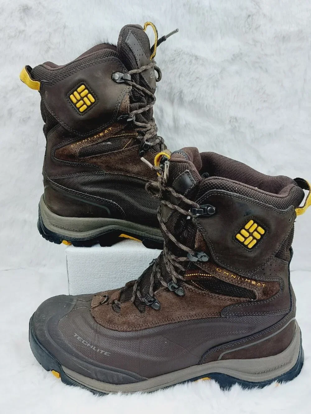 Columbia Men's Brown Bugaboot Plus III Omni-Heat Techlite Winter Snow Boots 10.5